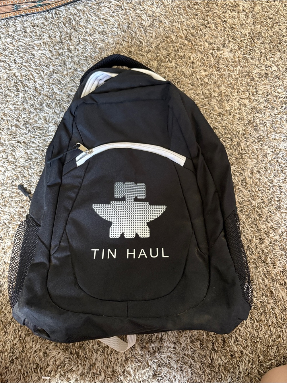 Tin Haul Black and White Logo Backpack